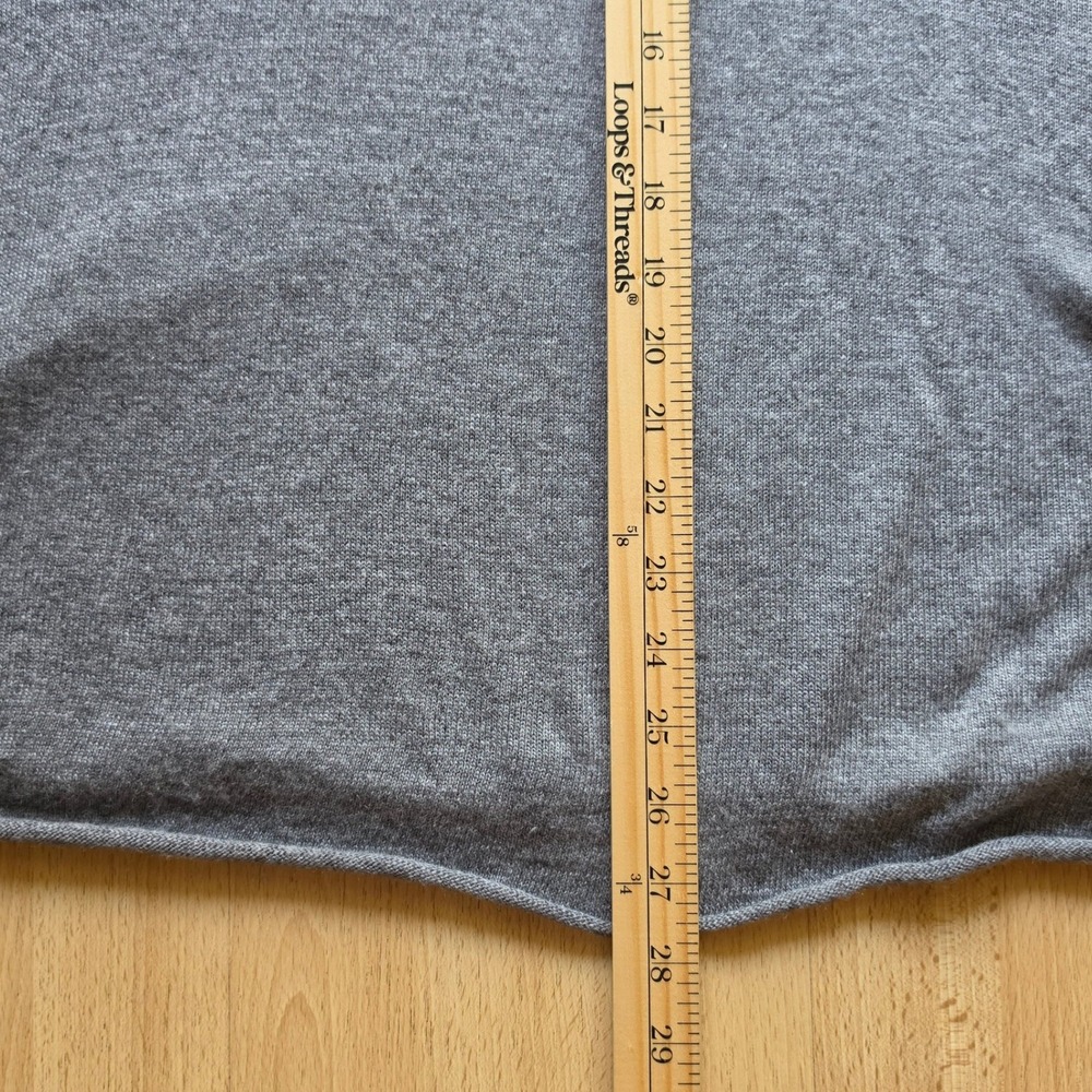 Love Stitch Gray Wool Angora Blend Cowl Neck Poncho Sweater One Size - Picture 7 of 8
